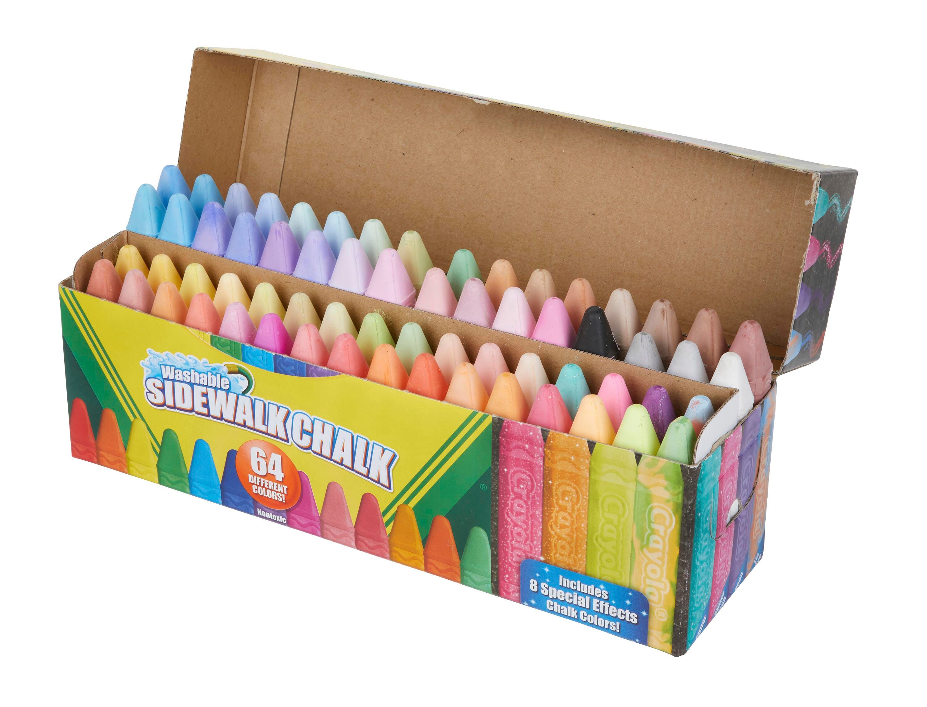 Crayola Washable Sidewalk Chalk, Assorted Colors, Pack of 64